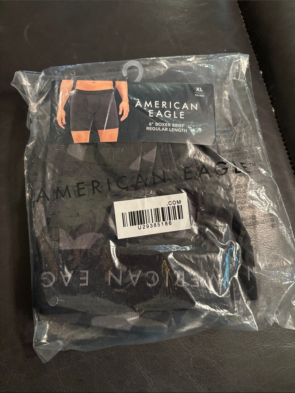 American Eagle Outfitters Men’s Black & Gray Camo 6" Boxer Briefs